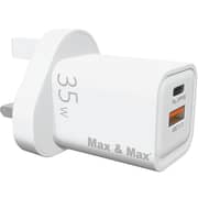 Max & Max DCUK35W-W GaN Dual port charger 35Watts White
