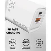 Max & Max DCUK35W-W GaN Dual port charger 35Watts White