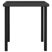 vidaXL 3 Piece Garden Dining Set Poly Rattan Black