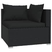 vidaXL 5 Piece Garden Lounge Set with Cushions Poly Rattan Black