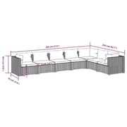vidaXL 7 Piece Garden Lounge Set with Cushions Poly Rattan Grey