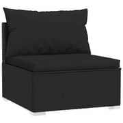 vidaXL 2 Piece Garden Lounge Set with Cushions Poly Rattan Black