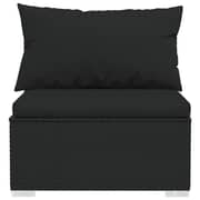 vidaXL 2 Piece Garden Lounge Set with Cushions Poly Rattan Black