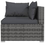 vidaXL 10 Piece Garden Lounge Set with Cushions Poly Rattan Grey