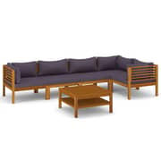 vidaXL 6 Piece Garden Lounge Set with Cushion Solid Acacia Wood