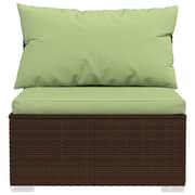 vidaXL 6 Piece Garden Lounge Set with Cushions Poly Rattan Brown