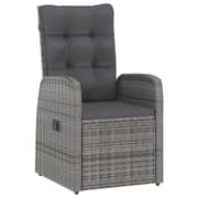vidaXL 9 Piece Outdoor Dining Set with Cushions Poly Rattan Grey