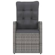 vidaXL 9 Piece Outdoor Dining Set with Cushions Poly Rattan Grey