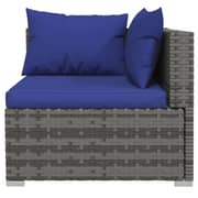 vidaXL 4 Piece Garden Lounge Set with Cushions Poly Rattan Grey
