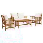 vidaXL 4 Piece Garden Lounge Set with Cushions Solid Acacia Wood