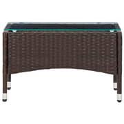 vidaXL 2 Piece Garden Lounge Set with Cushion Poly Rattan Brown