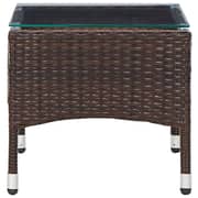 vidaXL 2 Piece Garden Lounge Set with Cushion Poly Rattan Brown