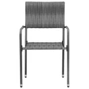 vidaXL 7 Piece Outdoor Dining Set Poly Rattan Grey