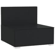 vidaXL 3-Seater Sofa with Cushions Black Poly Rattan