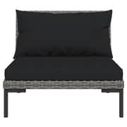 vidaXL 7 Piece Garden Lounge Set with Cushions Poly Rattan Dark Grey