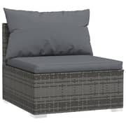 vidaXL 9 Piece Garden Lounge Set with Cushions Grey Poly Rattan