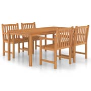 vidaXL 5 Piece Garden Dining Set Solid Teak Wood