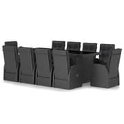 vidaXL 11 Piece Outdoor Dining Set with Cushions Poly Rattan Black