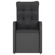 vidaXL 11 Piece Outdoor Dining Set with Cushions Poly Rattan Black