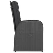 vidaXL 11 Piece Outdoor Dining Set with Cushions Poly Rattan Black
