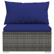 vidaXL 4 Piece Garden Lounge Set with Cushions Grey Poly Rattan