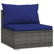 vidaXL 7 Piece Garden Lounge Set with Cushions Grey Poly Rattan