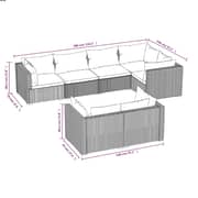vidaXL 7 Piece Garden Lounge Set with Cushions Grey Poly Rattan