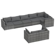 vidaXL 8 Piece Garden Lounge Set with Cushions Grey Poly Rattan