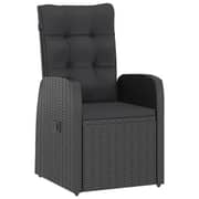 vidaXL 9 Piece Outdoor Dining Set with Cushions Poly Rattan Black