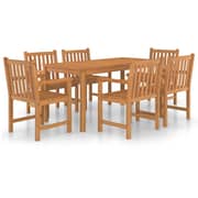 vidaXL 7 Piece Garden Dining Set Solid Teak Wood