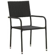vidaXL 9 Piece Outdoor Dining Set Poly Rattan Black