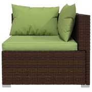 vidaXL 4 Piece Garden Lounge Set with Cushions Poly Rattan Brown
