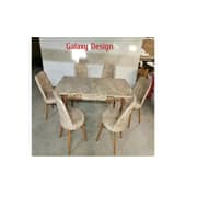 Galaxy Design Dining Table Set With 6 Chairs, & 1 Table Color Light Grey Size L x W x H 170 x 77 x 89 cm Model - GDF-1+6.