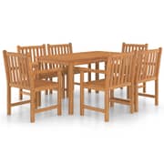 vidaXL 7 Piece Garden Dining Set Solid Teak Wood