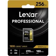 Lexar Professional 1800x GOLD Series SDXC Memory Card 256GB Gold LSD1800256G-BNNNG