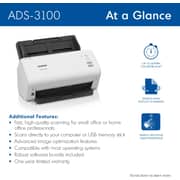 Brother ADS 3100 High speed Desktop Scanner Duplex A4 Document Scanner Super Speed USB 3.0 White