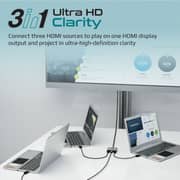 Promate MediaSwitch-H3 Compact HDMI KVM Switch 0.5m Black/Grey