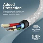 كيبل XCord-Ai من USB-A إلى Lightning متين وبقوة 10 واط وبلون أبيض من بروميت