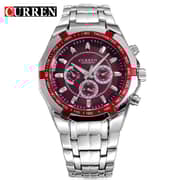 Curren CRN8084-SLVR/BRWN-Stainless Steel with rugged elegance & fashion