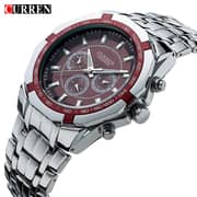 Curren CRN8084-SLVR/BRWN-Stainless Steel with rugged elegance & fashion