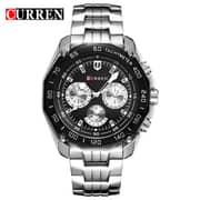 Curren CRN8077S-SLVR/BLK-Classic Elegant Men's Watch