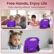 Moxedo Shockproof Protective Case Cover Lightweight Convertible Handle Kickstand for Kids with Pencil Holder Compatible for iPad Pro 11 inch (2018 / 2020 / 2021) / iPad Air4 10.9-inch 2020 (Purple)