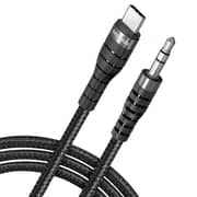 Moxedo USB-C to 3.5MM AUX Cord Stereo Nylon Braided Audio Cable Adapter 1.2m- Black