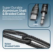 Moxedo USB-C to 3.5MM AUX Cord Stereo Nylon Braided Audio Cable Adapter 1.2m- Black