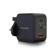 Moxedo 65W PD 3.0 GaN Charger PPS QC 3.0 Fast Charging Dual Type-C + USB-A Port- Black