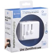 Zoook PD30W Multi-Regional Fast Charging Travel Adapter White