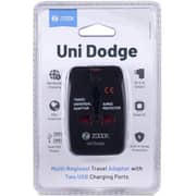 شاحن متنقل متعدد المقابس بمنفذي USB وبلون أسود من زووك