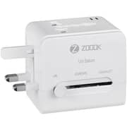 Zoook Multi-Regional Travel Adapter/2USB Ports White
