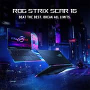 Asus ROG Strix SCAR 16 G634JZ-NM063W Gaming Laptop - 13th Gen Core i9 4GHz 32GB 2TB 12GB Win11 16inch WQXGA Off Black NVIDIA GeForce RTX 4080 English/Arabic Keyboard Middle East Version