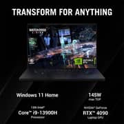 Asus ROG Zephyrus M16 GU604VY-NM061W Gaming Laptop - 13th Gen Core i9 3.9GHz 32GB 2TB 16GB Win11 16inch WQXGA Off Black NVIDIA GeForce RTX 4090 English/Arabic Keyboard Middle East Version